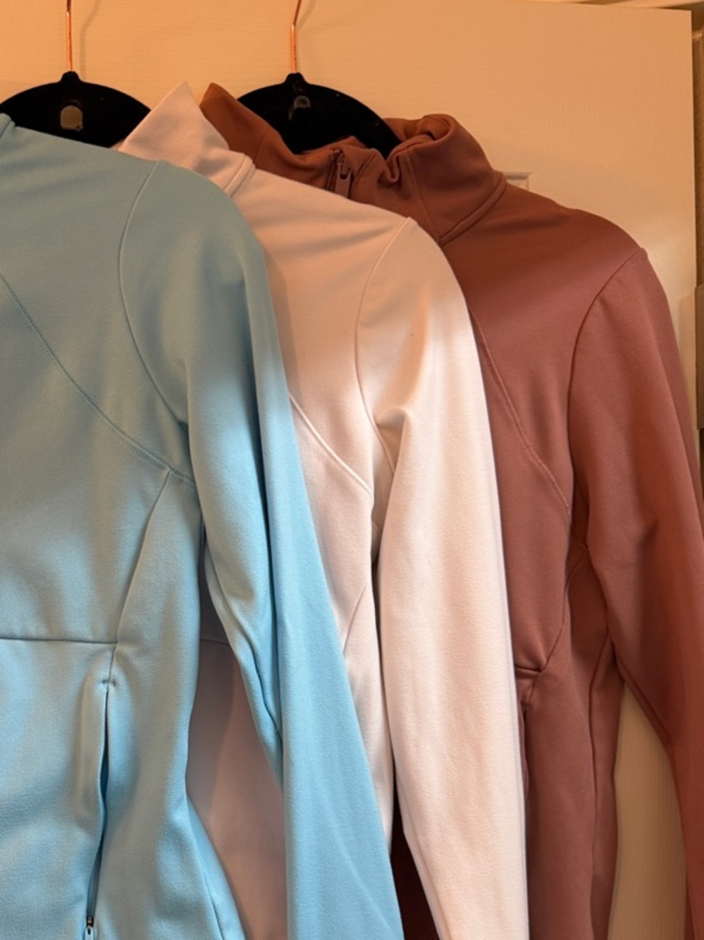 all in motion White & Mauve 1/4 Zip Pullover Tops